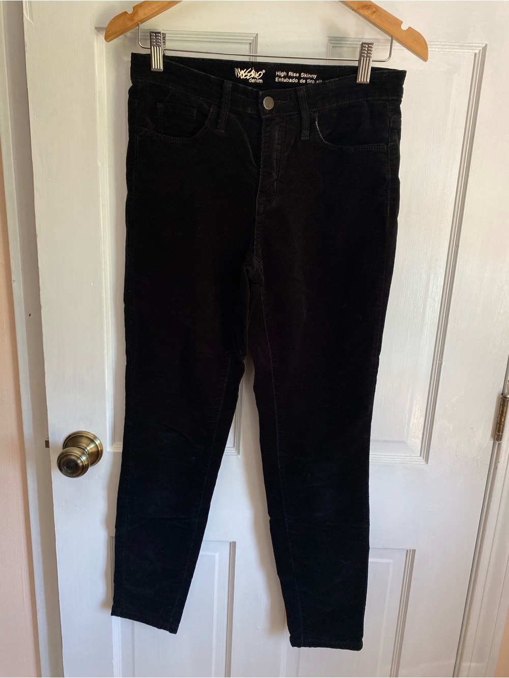 Black velvet pants